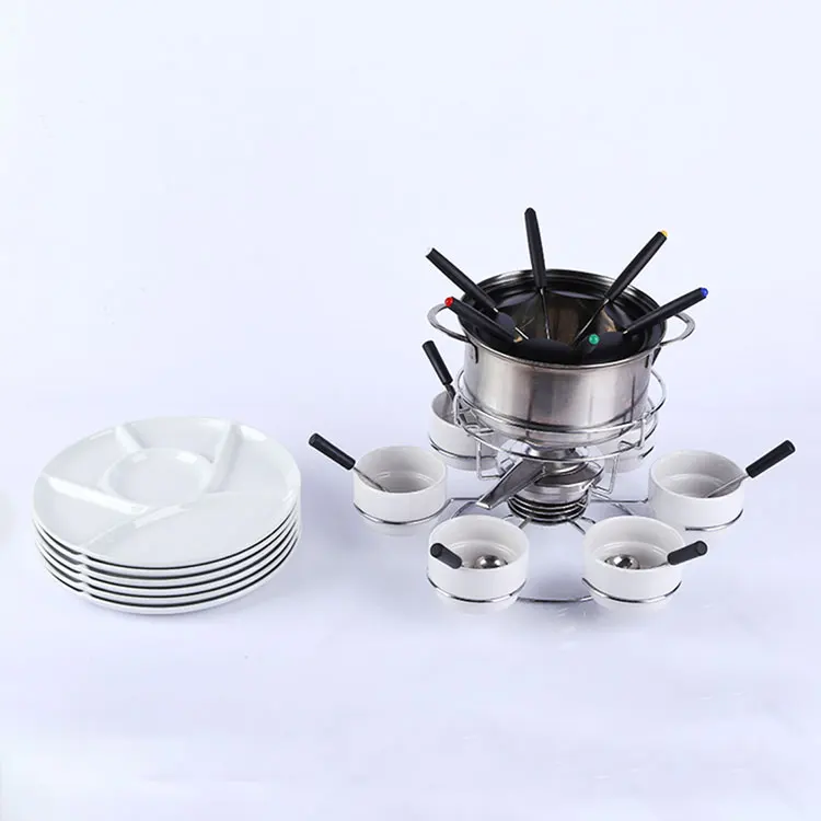 Лидер продаж на Amazon, Электрический кастрюля для шоколада и фондю из нержавеющей стали, набор для шоколадного фондю