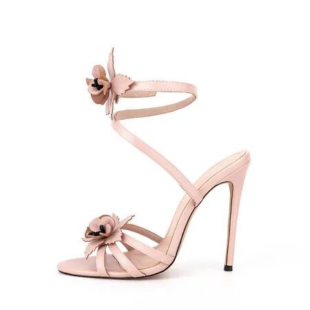 Hoslasenshoes wholesale custom women high heel sandals flower heel shoes fashion women dress shoes custom designs