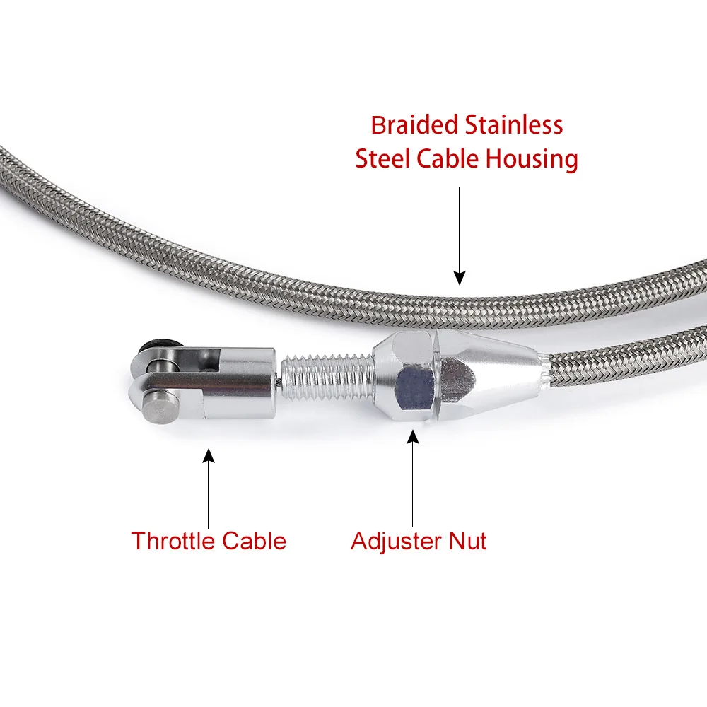 38inch Throttle Gas Cable Kit Stainless Steel Braided