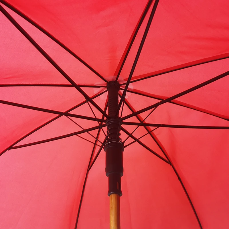 Best Umbrella supplier Wholesale J Wooden Handle Straight Umbrella for the rain Custom wood umbrella with logo