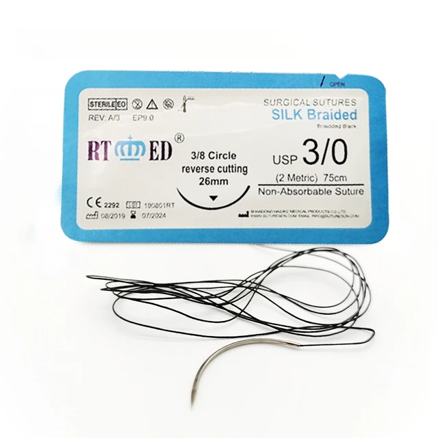 Non-absorbable Silk Surgical Suture with Needle