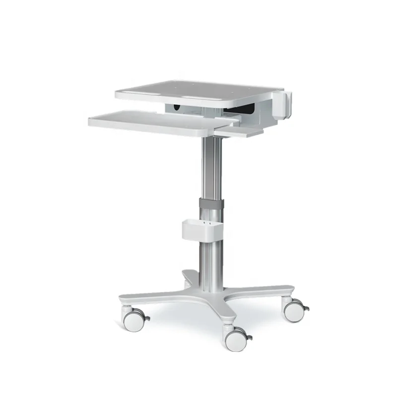 Aluminum Alloy Hospital Medical Trolley Nurse Mobile Computer Laptop Medical Workstation Dental Cart OEM Packing Furniture Type