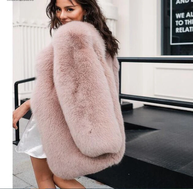 New Design Girls Coat Genuine Fox Fur Lady Coat Glossy Mink Outer Wear