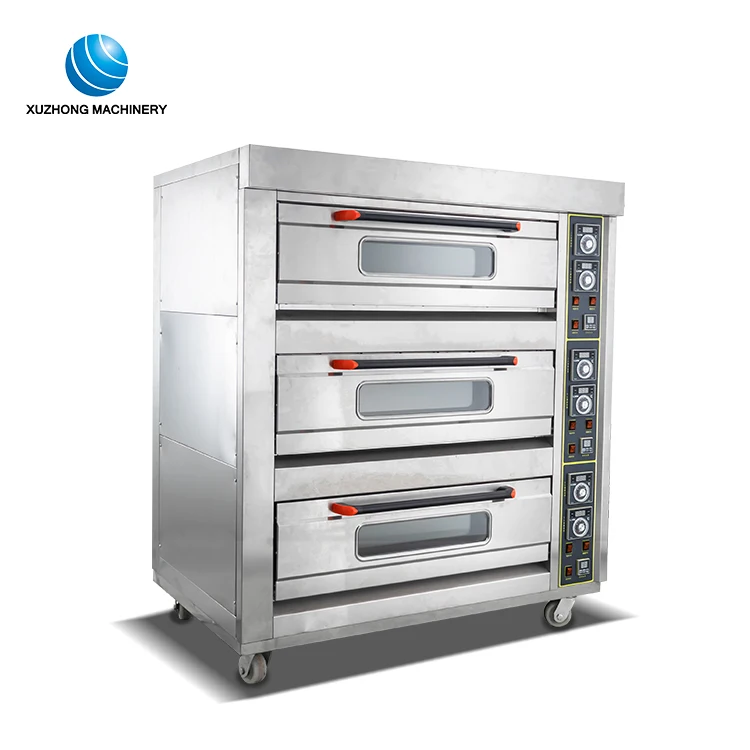 
3 tarys deck oven made in china Commercial Stainless steel pizza bread and cookie Electric Oven 