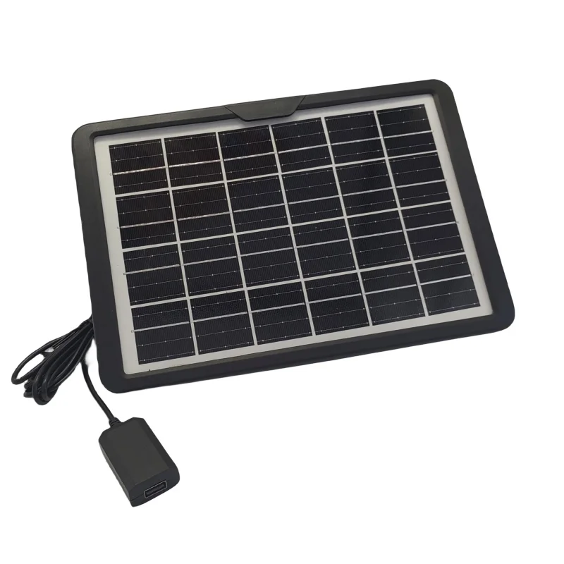 Factory Customization Mini Solar Panel 6V/1A 6W IP67 Waterproof Monocrystalline Module with Charging USB Cable