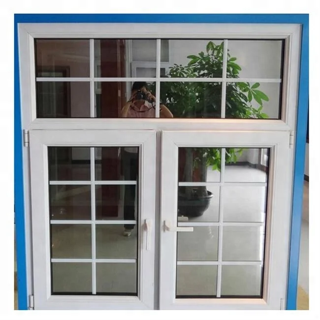 PVC/UPVC Casement Windows Outward Swing Double Glazed Glass Window With Mosquito Mesh  For House