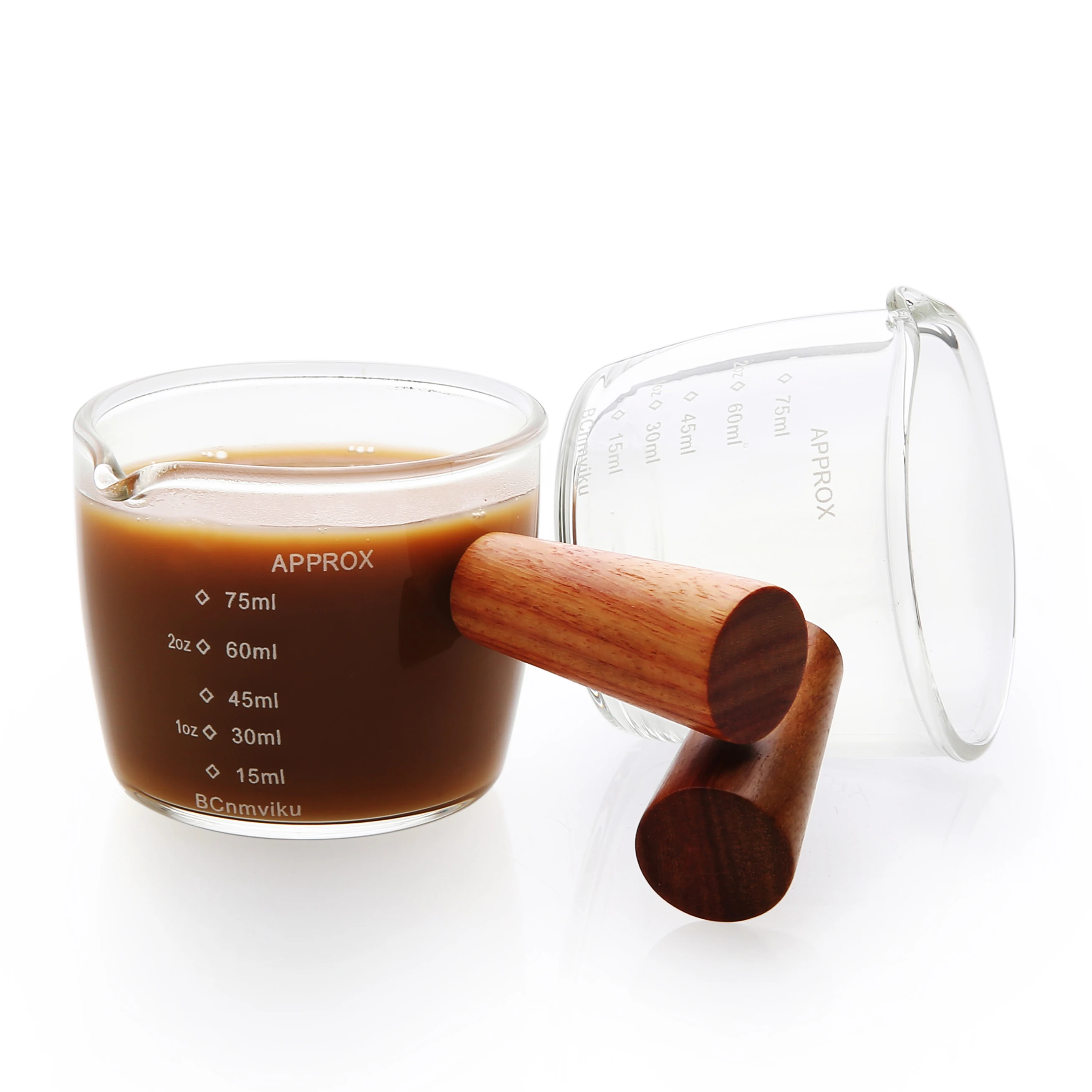 BCnmviku 150ML/5 OZ Heat-resistant glass insulation with graduated coffee single-mouthed gauh custogs witem markings Box Durable