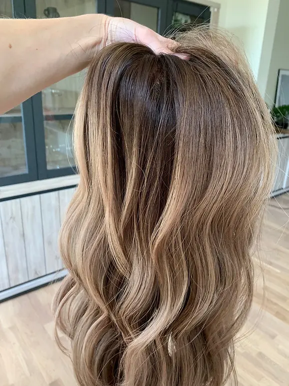 Premium European Hair Lace Top Jewish Wig Brown With Caramel Highlight Color Lace Front Wig With Silk Liner For Women Hair Loss