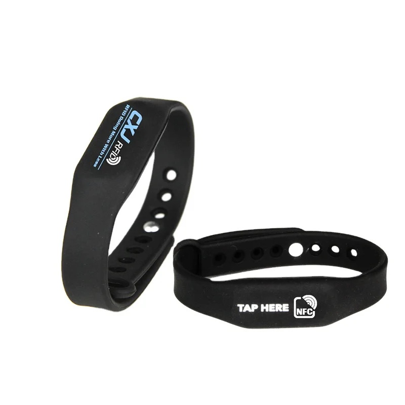 Customized Luxury RFID NFC Silicone Wristbands MIFARE Classic 1K Hand Bracelet Smart Proximity Card 13.56Mhz