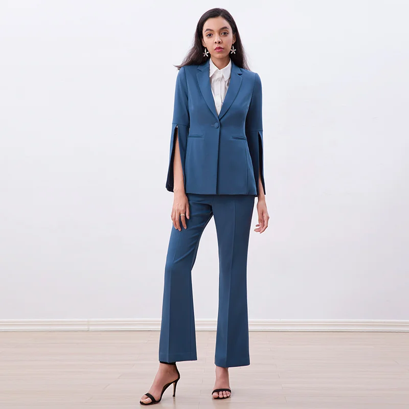 NJ235 Blazers ladies blue women coat career office work wear clothing formal jackets