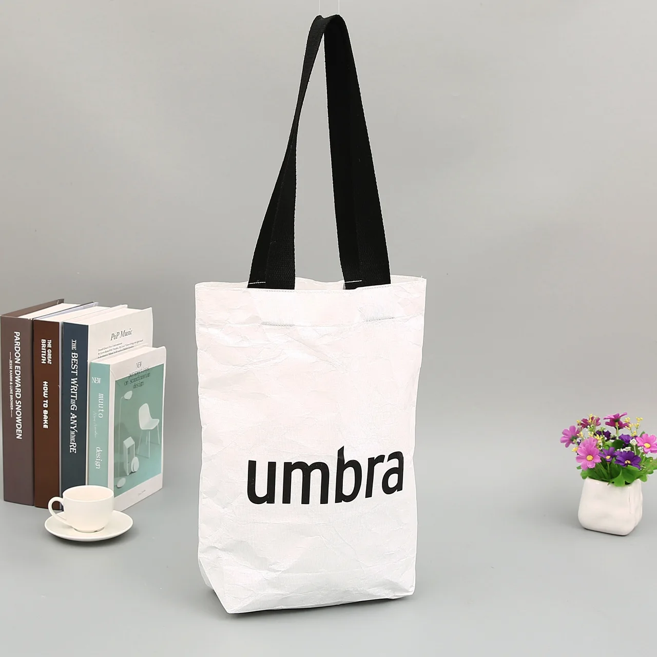 Custom promotion logo print washable lightweight dupont tyvek paper eco tote white tyvek shopping bag
