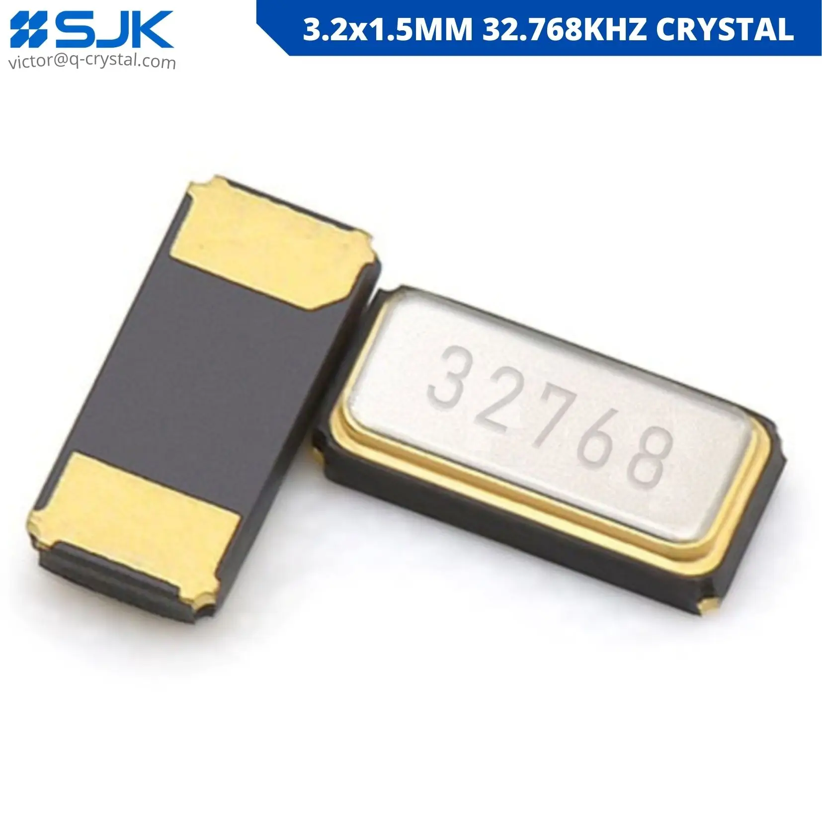 32.768kHz Quartz Clock Crystal 32768 kHz XTAL Resonator 32k FC-135 ABS07 Cross Ref 3215 SMD 3.2x1.5mm 2pin 12.5pF 20ppm -SJK-