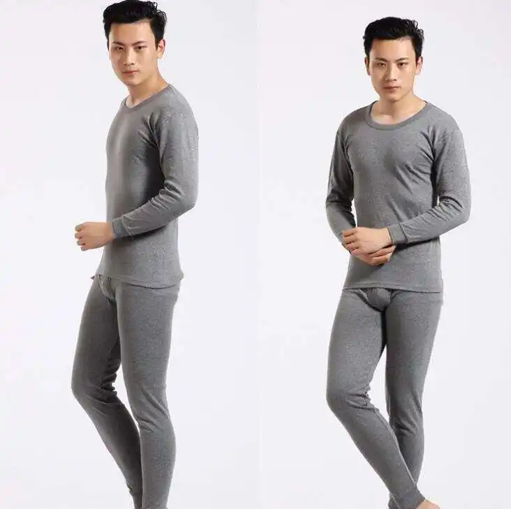 Прямая продажа с фабрики, модный мужской однотонный хлопковый базовый хлопковый свитер, костюм на осень и зиму, термобелье, оптовая продажа