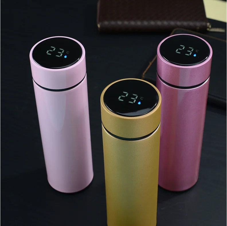 Ready to ship colorful intelligent thermos stainless steel vacuum water bottle