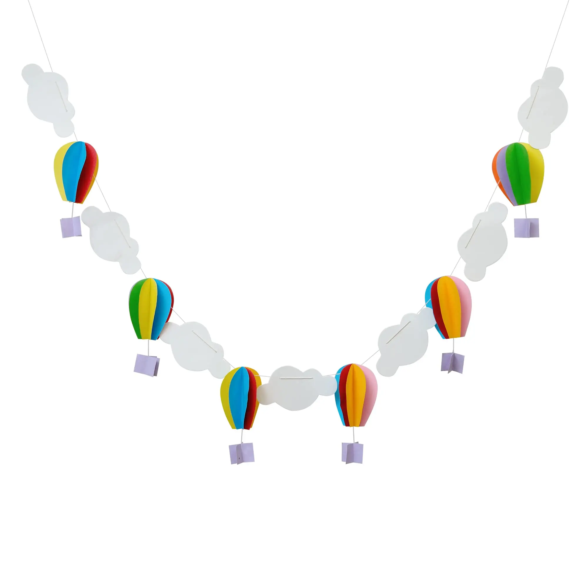 Paper Hot Air Balloon and Cloud Garland Hanging Hot Air Balloon Wall Decor Bedroom Wall Banners Decoration