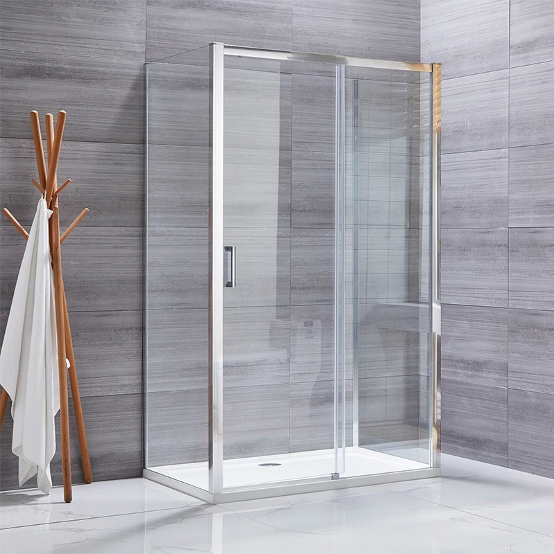 Custom aluminium alloy shower door 2 door 6mm sliding shower rooms tempered glass bathroom shower enclosure