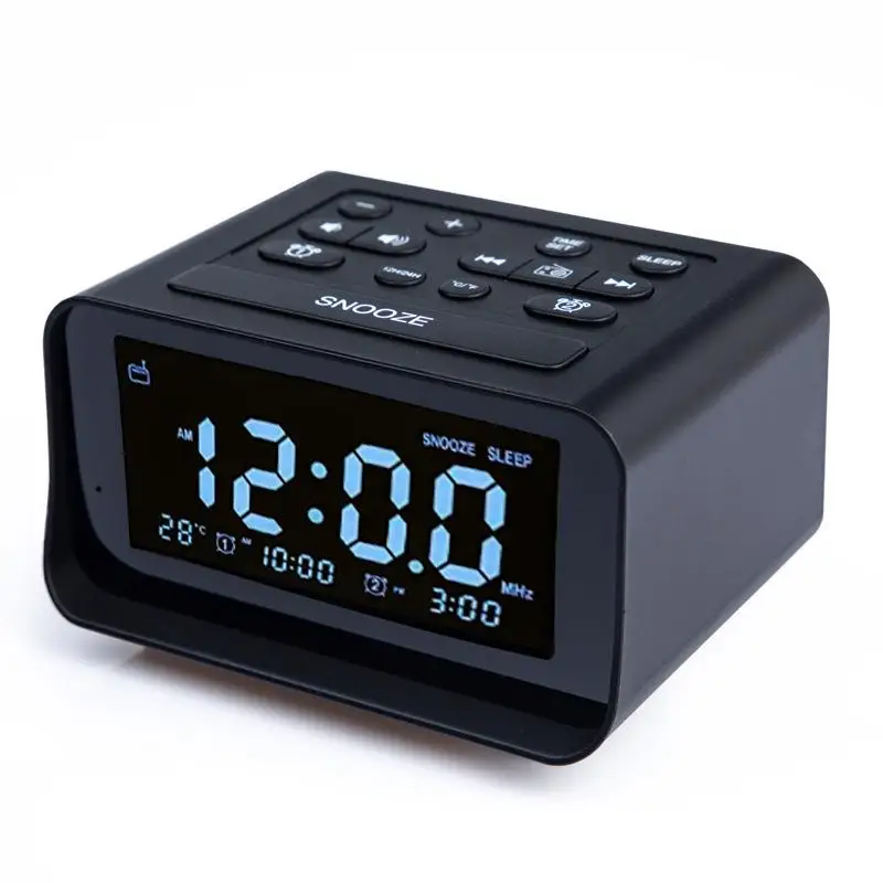 2021 Popular Sublimation Blank Desk Clock Led Digital Alarm Clock Wireless Charger Digital Alarm Table Clock