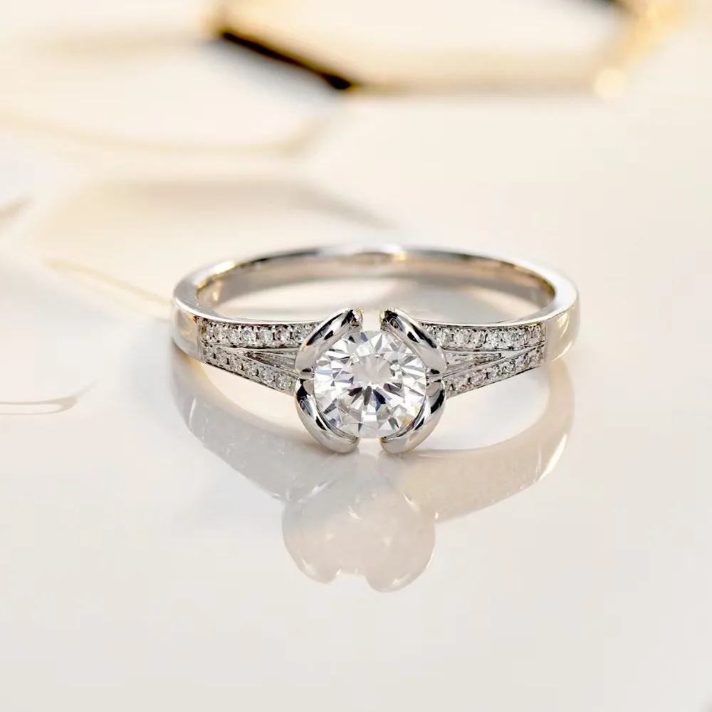 
Aimgal Jewelry 18-karat Platinum D0.5ct d0.17ct diamond ring Custom wedding ring 