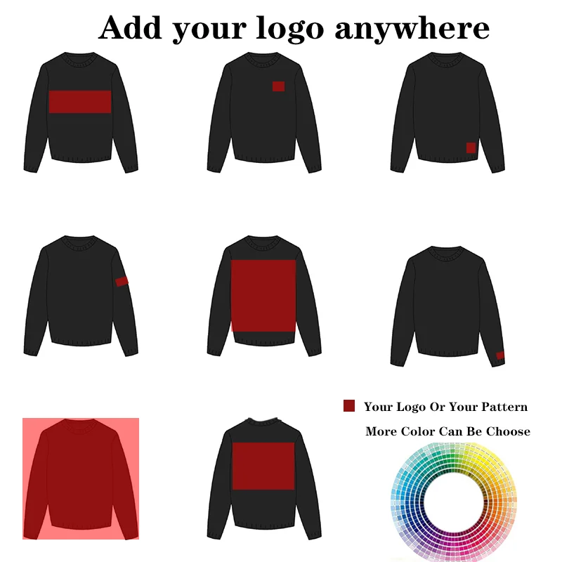 Custom Logo Oversized knit pullover knitwear Jacquard Pattern jumper  winter men  knitted 100%cotton sweater manufacturer