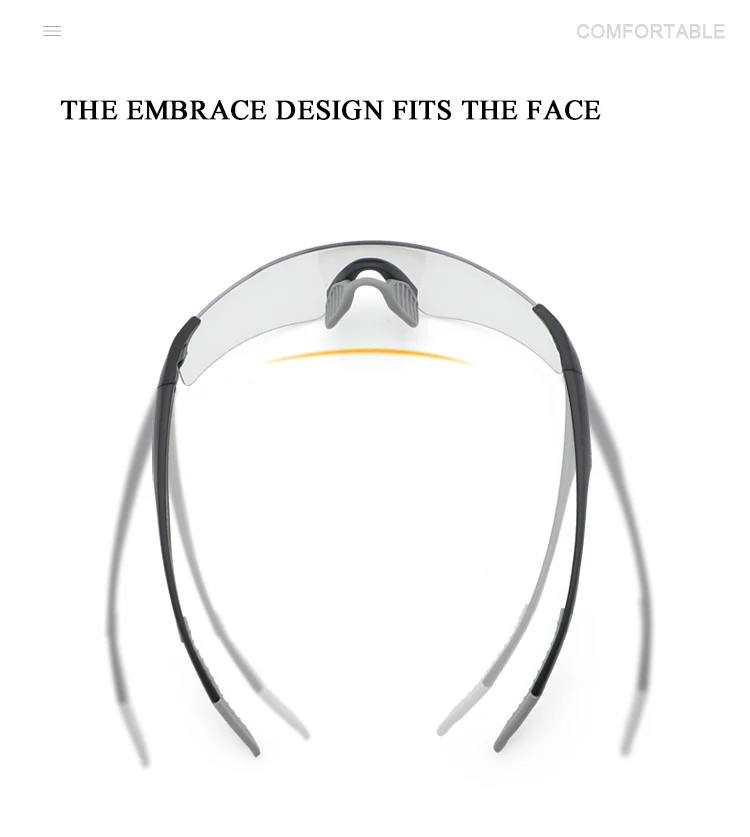 Outdoor HD tac driving frameless glasses clear lens changing photochromic sports cycling sunglasses for men woman biking