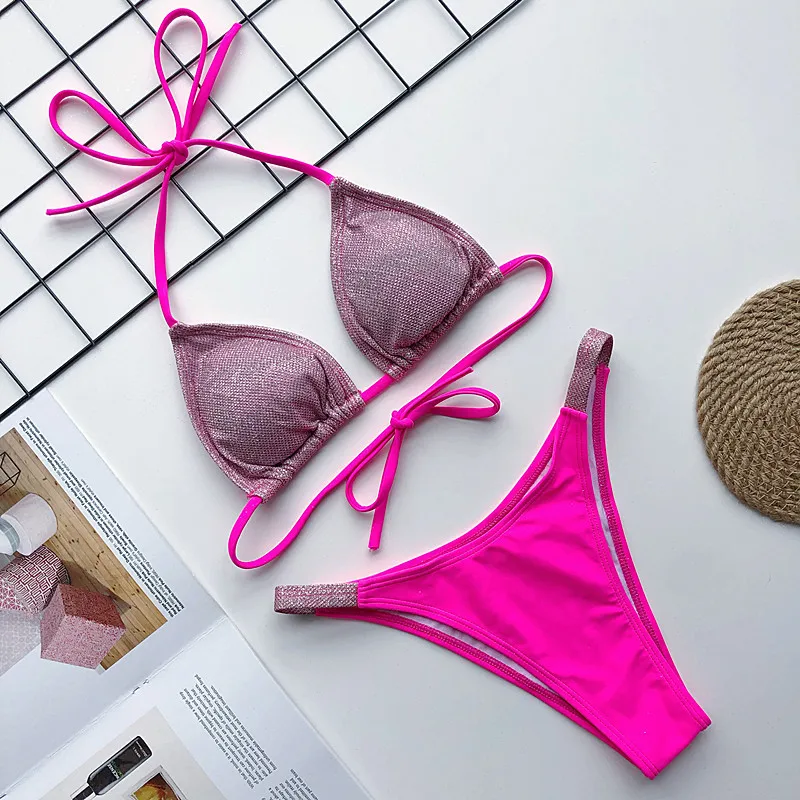 76325 Latest design summer women swimwear beachwear sexy bikinis custom halter swimsuit designer swimsuit 2023 swimwear