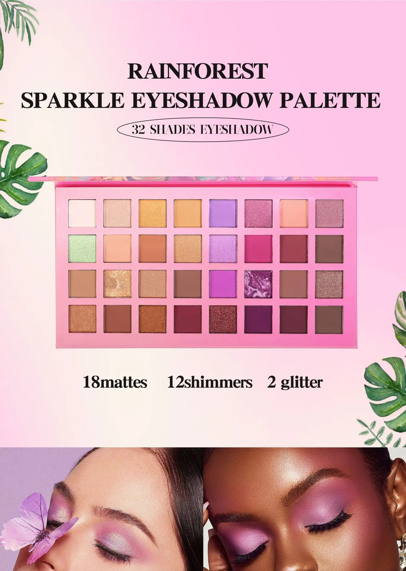 32 Colors Eyeshadow Makeup Swatch Fantasy Rainbow Jacketone Eyeshadow Flash Matte Eyeshadow Pigment Makeup Suit
