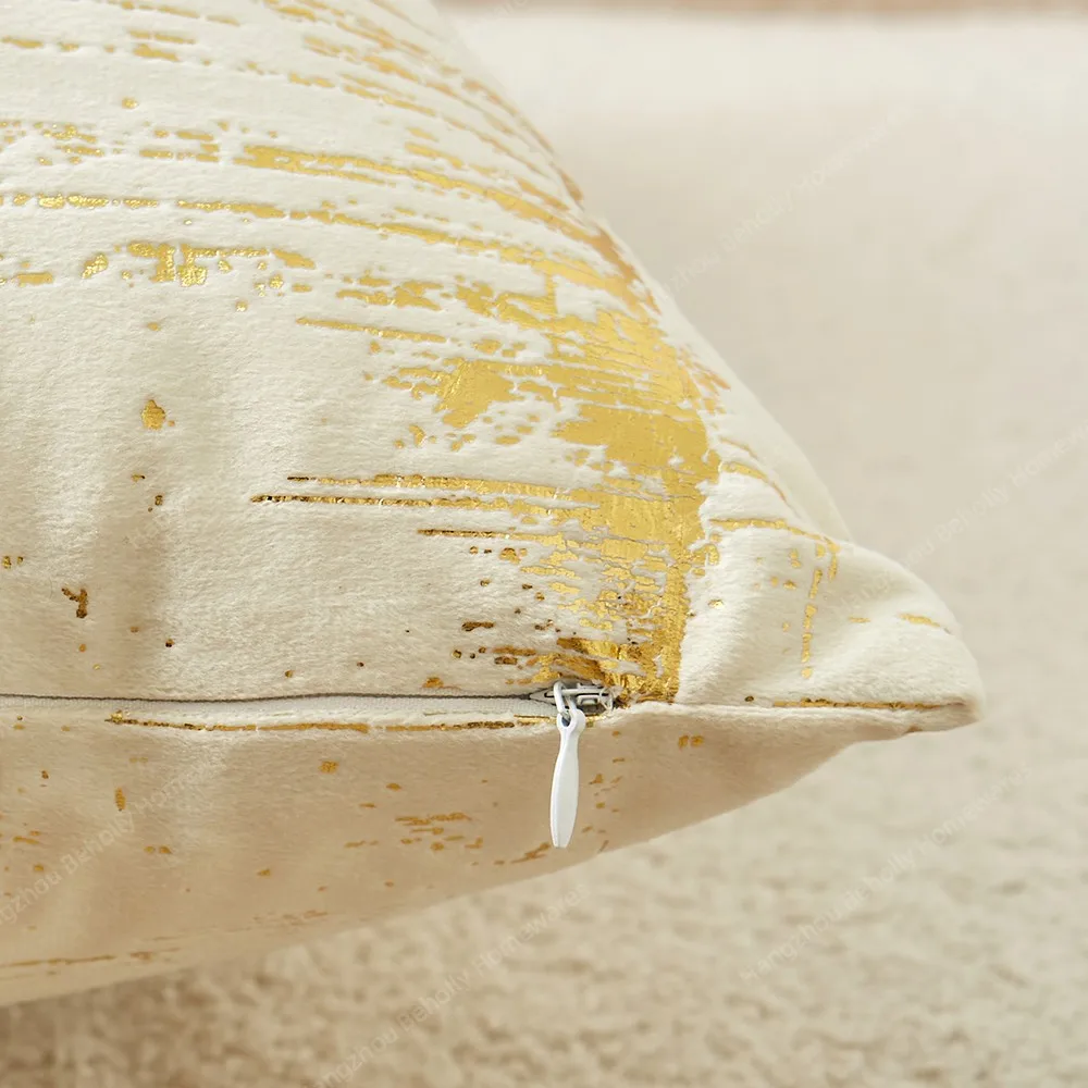 45x45cm Square Throw Pillow Covers Gold Foil Printed Velvet Cushion Covers Decorative Home
