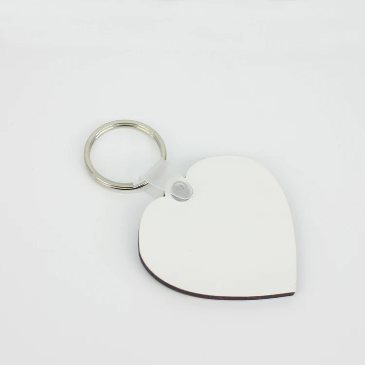 heart custom promotion gift keychain sublimation blank key chain MDF key holder