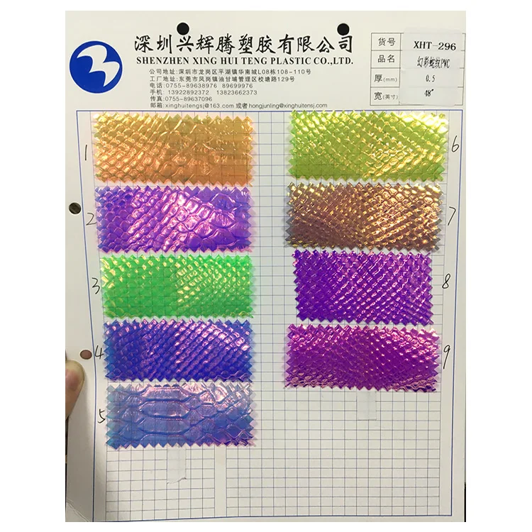 Holographic Embossing Pvc Transparent Dichroic Holographic Lamination Vinyl Roll For Bags DIY Craft