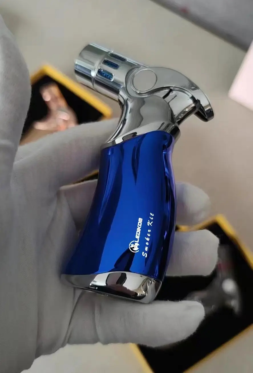 Croco Leather Simple Design alligators Cigar case for travel 3 finger cigars with cutter holder