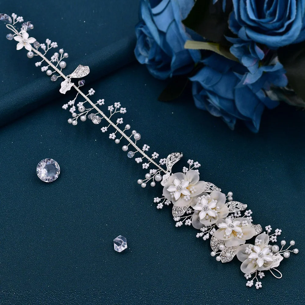 Модные женские свадебные головные уборы Свадебные аксессуары для волос с кристаллами и цветами тиары