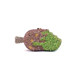 Guangzhou wholesale classical funny ice cream crystal bag women evening party purses bridal wedding clutches