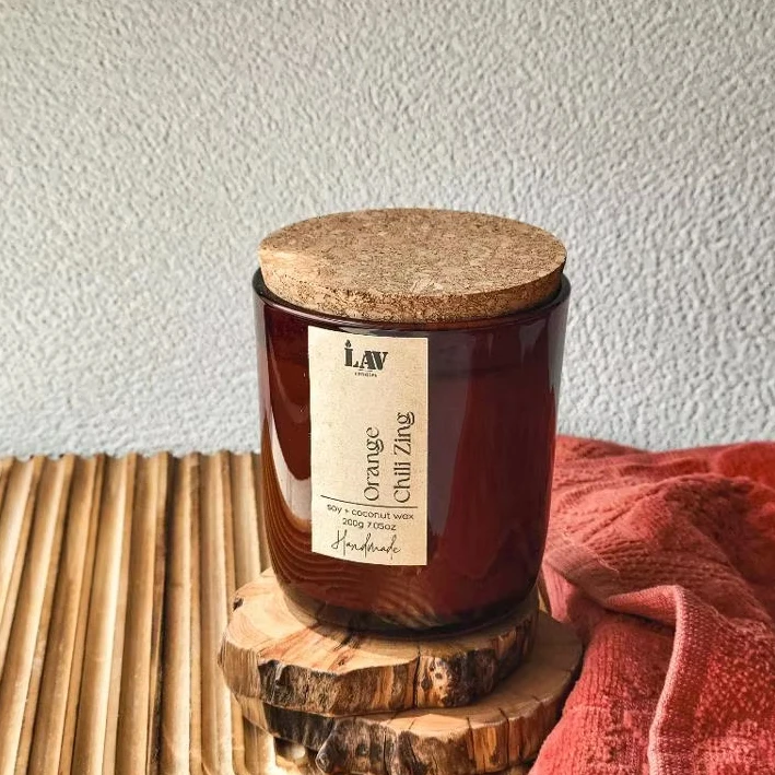 Empty Candle Vessel Luxury Frosted Matte Amber Glass Candle Jars Container With Bamboo Wood Cork Lid 8oz 10oz 14oz