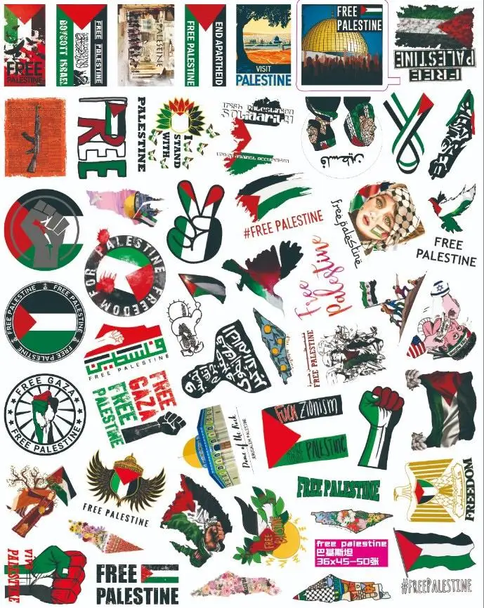 Cheap Price Customized Stickers PVC Waterproof Pattern Palestine Car Sticker Palestine Flag Stickers