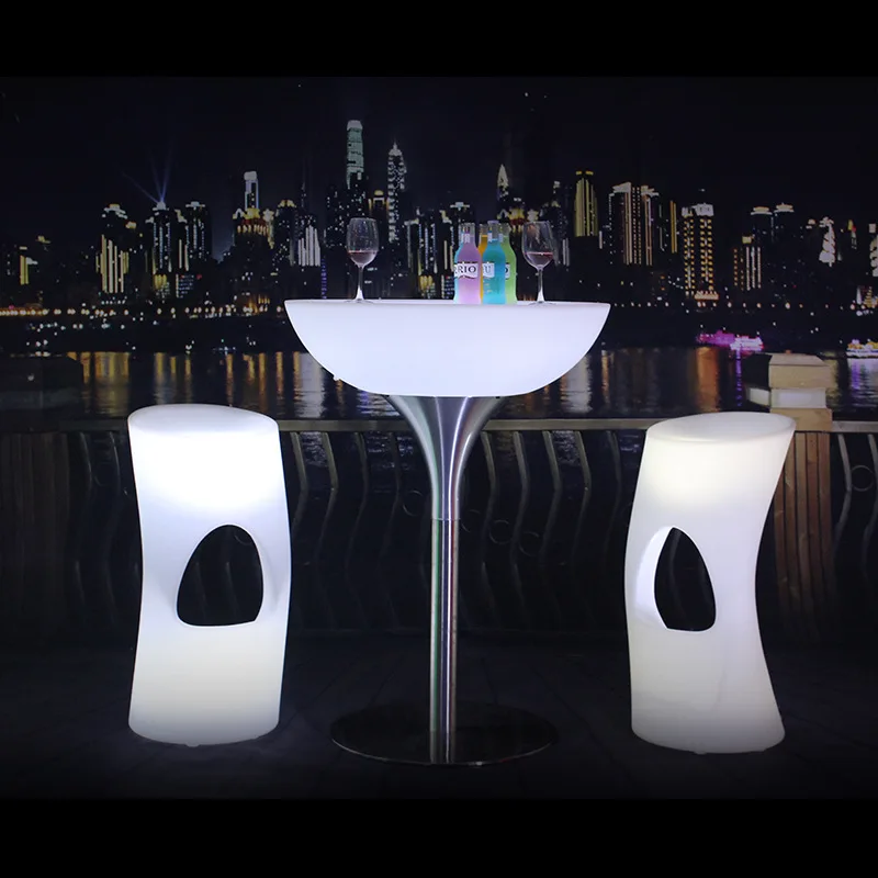 Luxury Hotel Party Led Table For Bar Waterproof Wedding Bar Glowing Bar Chair Illuminated Led Cocktail Table