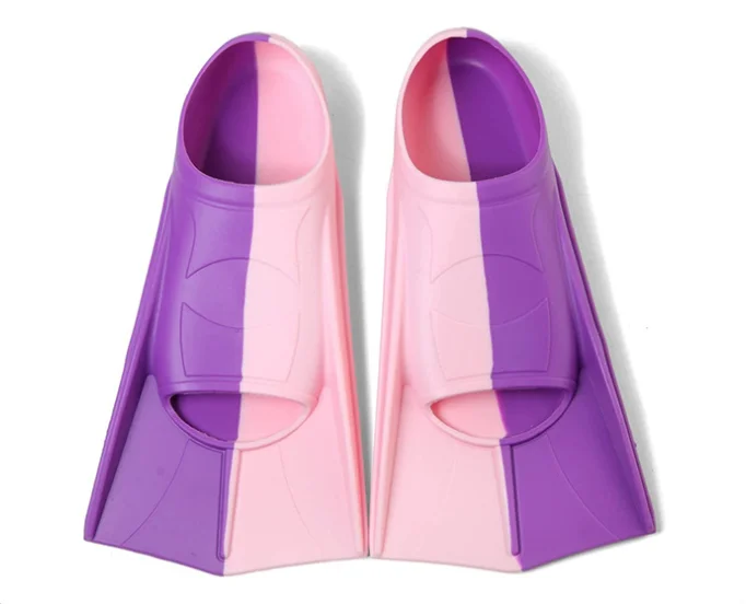 Manufacturer price Full Foot Swim Fins Diving Snorkeling Flippers Short Blade Silicone Swimming Fins with two-tone