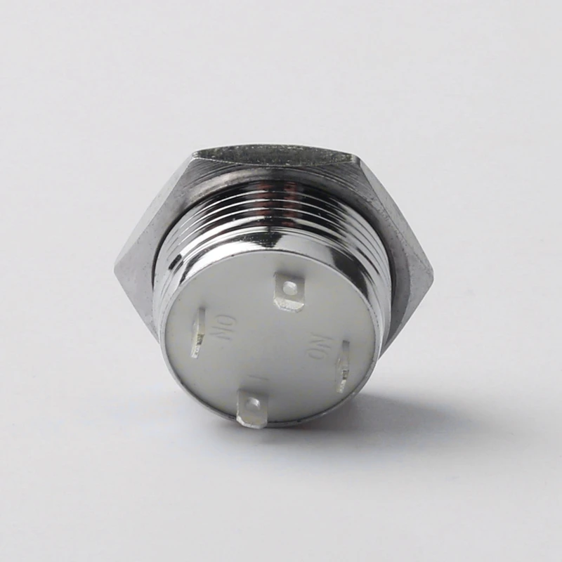 16MM  With Power Symbol Illuminated Short Waterproof Metal 4Pin Push Button Switch