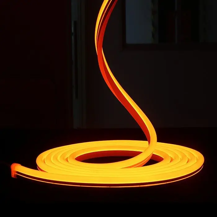 1022 оранжевый цвет чистый силикон водонепроницаемый 12 В 24 SMD 5050 RGB индивидуальное украшение автомобиля гибкая светодиодная неоновая лента