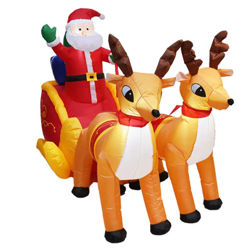 New Products Outdoor Decoration 26Ft Model Riding On Sleigh With Christmas Inflatable Santa Claus