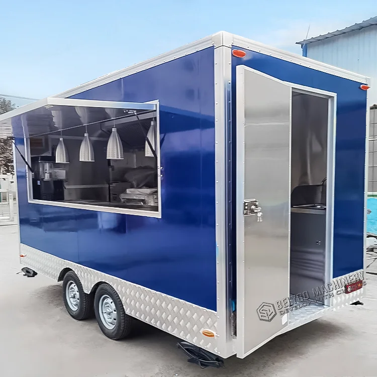 Custom Food Stall Fast Food Carts Coffee Trailer Taco Truck Pizza Van Mobile Bar Concession Food Trailer Foodtruck