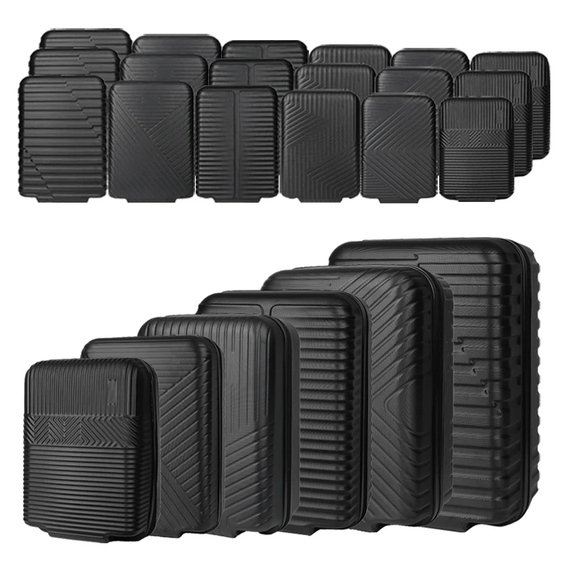Carry on bags cheap trolley suitcase SKD CKD luggage semi-finished 18-piece set abs
