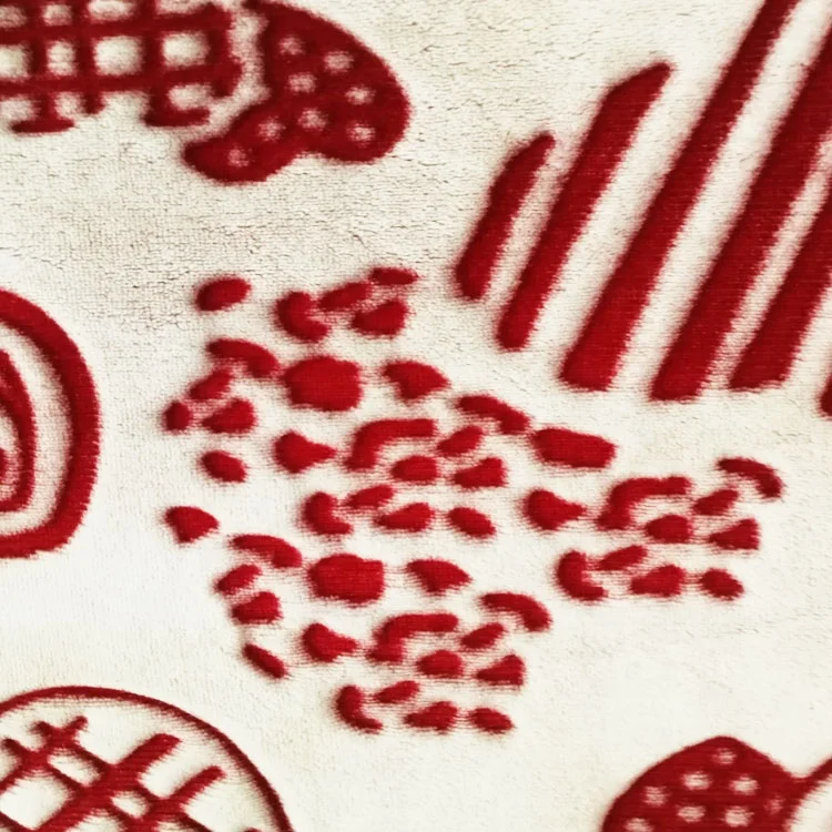 
100% polyester fleece printed fabric jacquard flannel fleece fabric cutted pattern 