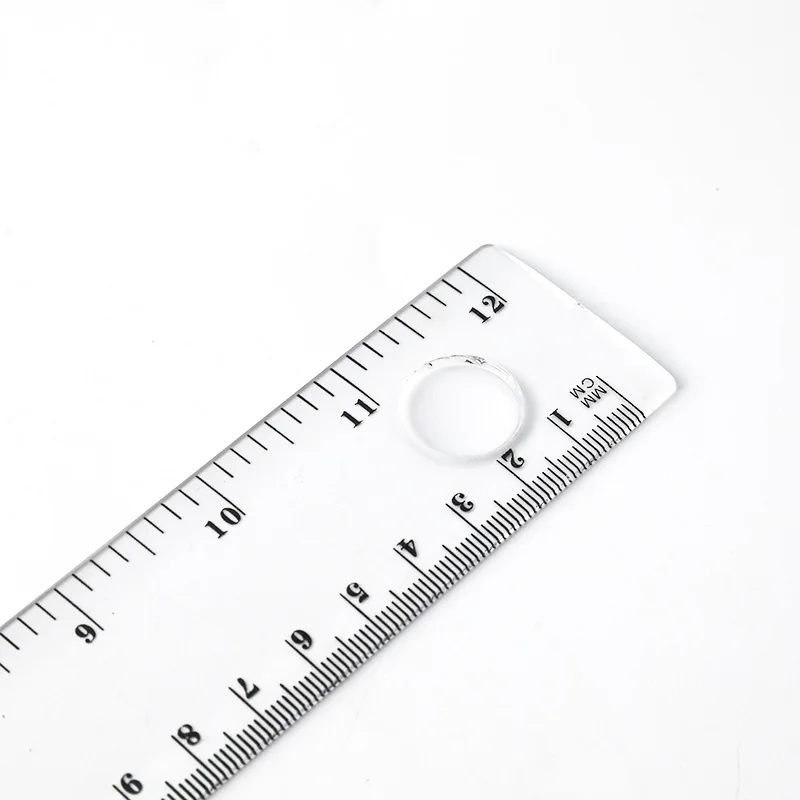 
Custom Logo Plastic Transparent Straight Ruler Clear ruler With magnifying glass for school 