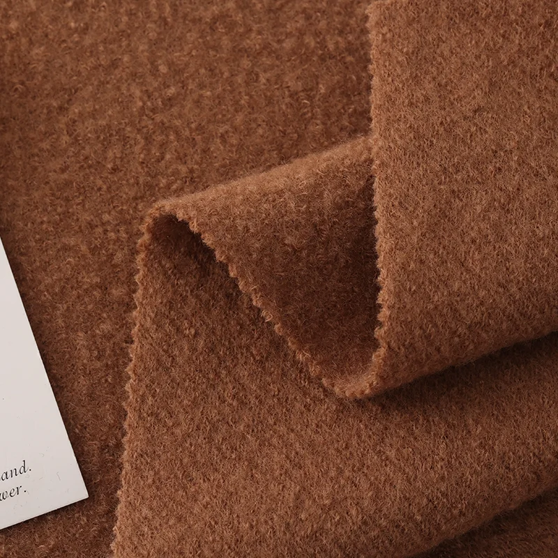 Wholesale knitted single faced woolen fabric heavy 560 g/m overcoat 100%wool fabric