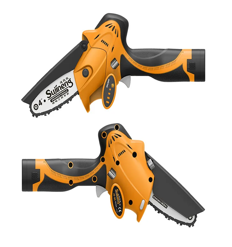 Sujineng 4' Battery Portable Pruning Saw 550W Electric Chainsaws 16.8v 4.0Ah cordless wood cutting chain saw for orchard
