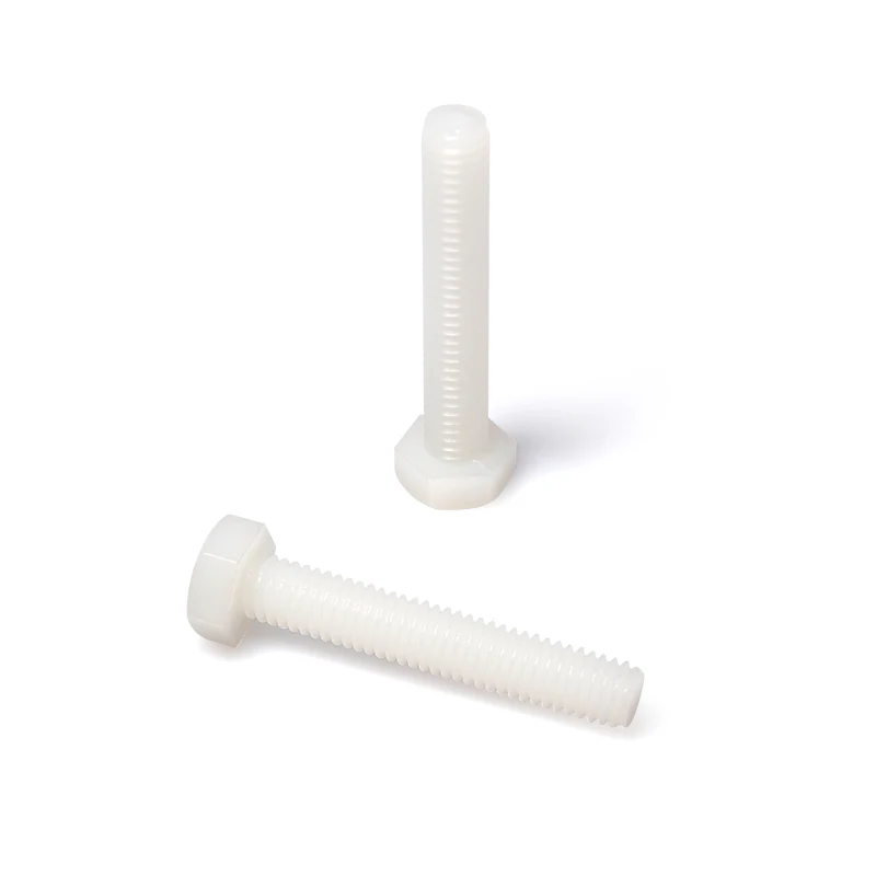 Black white nylon plastic machine screw M3 M4 M5 M6 M7 M8 M10 hex head plastic nylon bolt screw