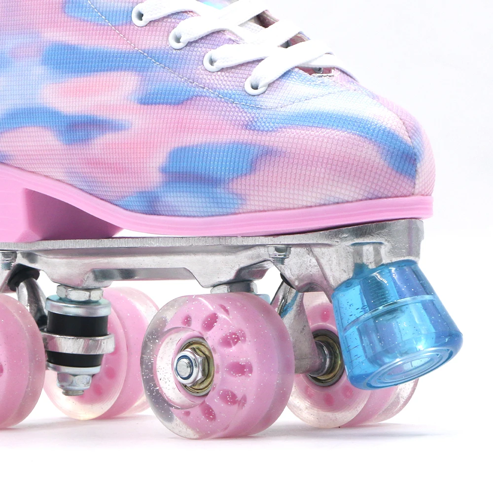Newest Quad Wheels Deformation Retractable Rollers Double-row Kids 4 PU Wheel Skates Youth Deformed Kick Out Roller Skate Shoes