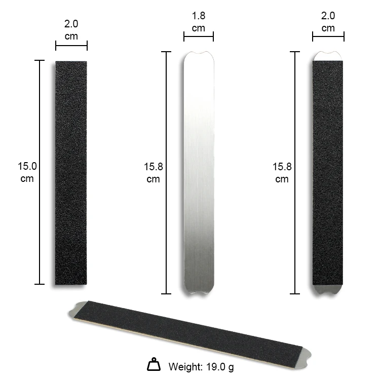 Металлическая пилка для ногтей от производителя, индивидуальная пилка для ногтей из нержавеющей стали, сменные пилки для ногтей, оптовая продажа