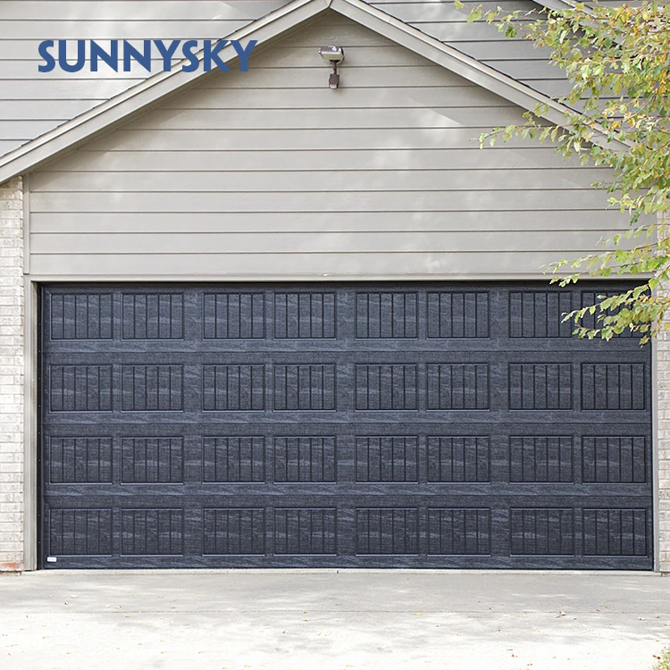 Sunnysky Thermal Break American Customized Full Board Sectional Aluminum Glass Panel Automatic Garage Door