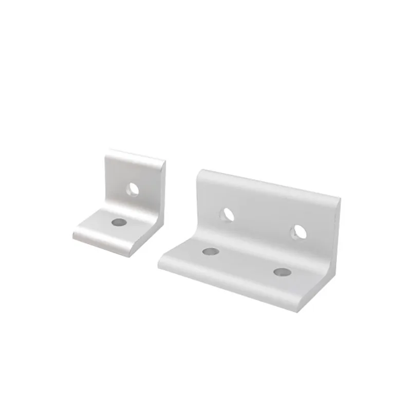 Silver Oxide Aluminium Profile 4080 L-Angle Corner Bracket with 4 Holes Bracket Type